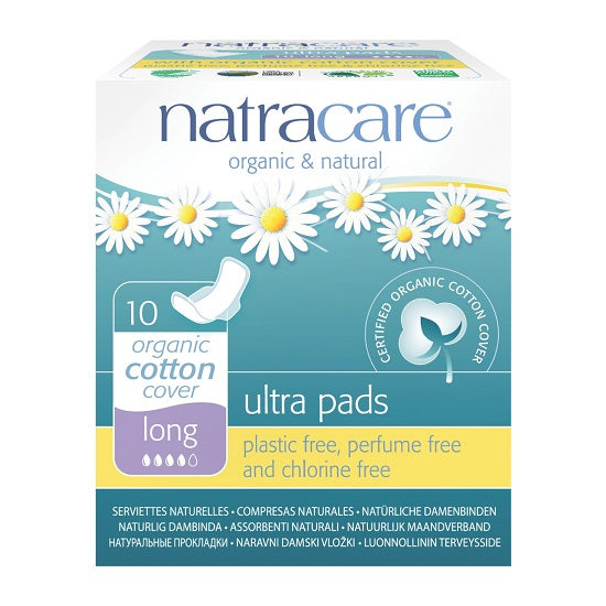 NATRACARE - Natural Feminine Ultra Pads Long with Wings - 10 Pads Online now