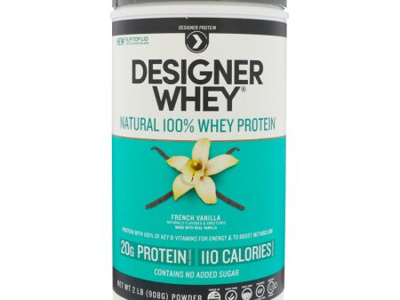 DESIGNER WHEY - 100% Premium Whey Protein Powder, French Vanilla - 2 Lbs. (908 g) Online Hot Sale