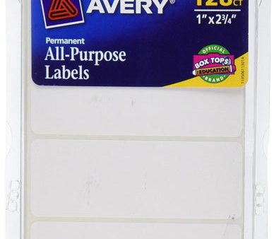 AVERY - All-Purpose Labels White - 128 Count Online Sale