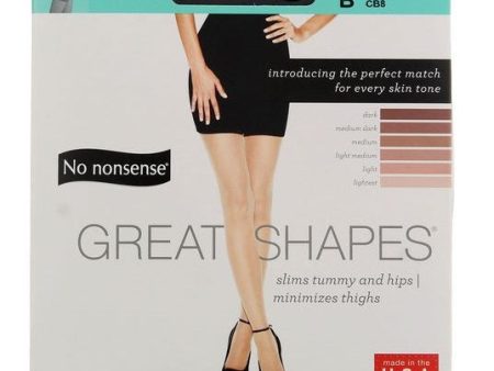 NO NONSENSE - Body Shaping Pantyhose Almost Black Sheer Toe Size B - 1 Pair Fashion