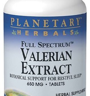 PLANETARY HERBALS - Valerian Extract Full Spectrum 650 mg - 60 Tablets Discount