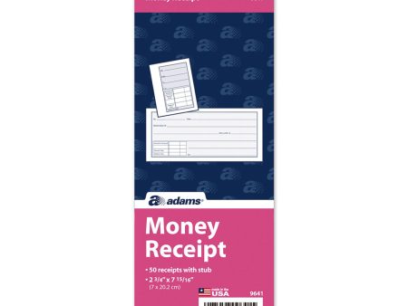 ADAMS - Money Receipt Book with Stub 2-3 4  x 7-15 16  - 50 Sets Book Online now