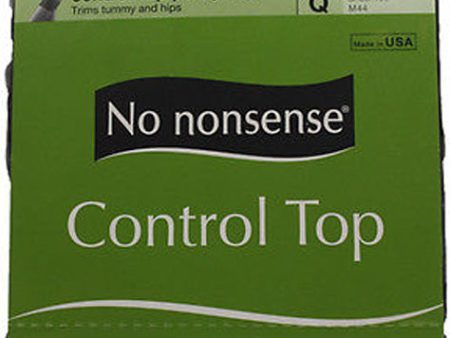 NO NONSENSE - Women s Control Top with Sheer Toe Pantyhose Size Q Off Black - 1 Pair Fashion