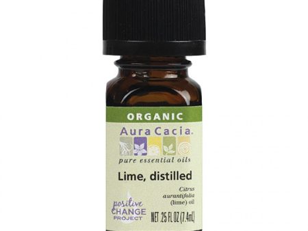 AURA CACIA - Organic Distilled Lime Essential Oil - 0.25 fl oz (7.4 ml) For Discount