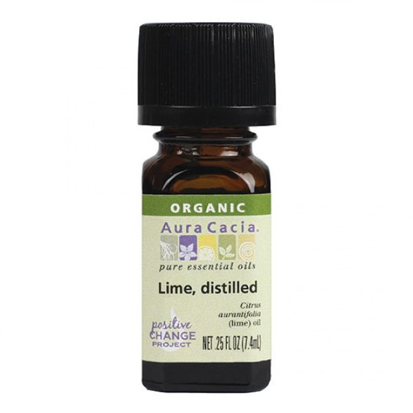 AURA CACIA - Organic Distilled Lime Essential Oil - 0.25 fl oz (7.4 ml) For Discount