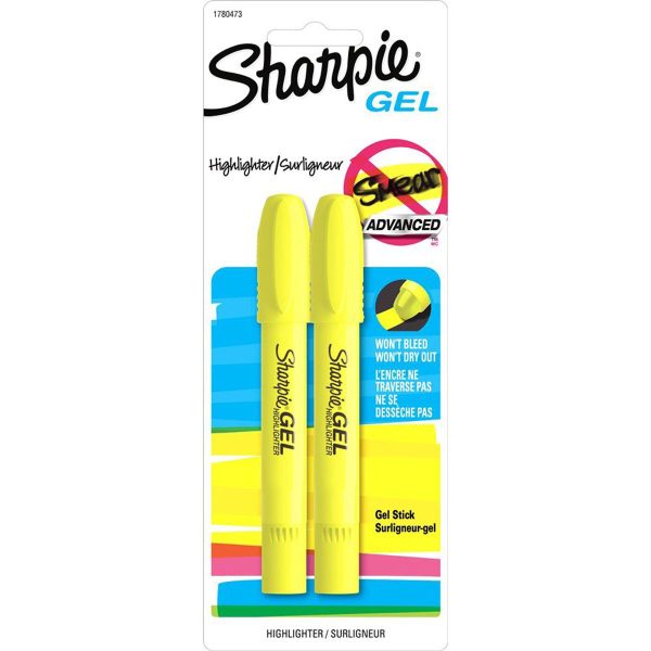 SHARPIE - Accent Gel Highlightes, Fluorescent Yellow - 2 Highlighters Fashion